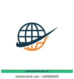 globe earth icon vector logo template design element