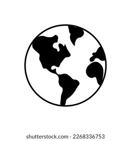 Globe earth icon. World map icon. Elements for mobile concept and web apps. Vector illustration isolated on white background.