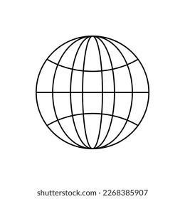 Icono de tierra de globo. Icono de mapa mundial. Elementos para el concepto móvil y aplicaciones web. Ilustración vectorial aislada en fondo blanco.