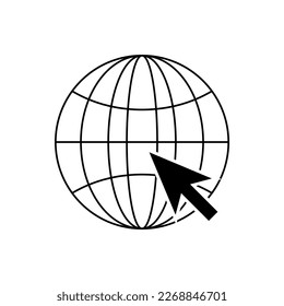 Globe earth icon. World map icon. Elements for mobile concept and web apps. Vector illustration isolated on white background.