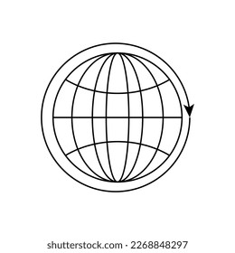 Globe earth icon. World map icon. Elements for mobile concept and web apps. Vector illustration isolated on white background.