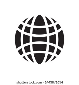 Globe earth icon, world template logo vector emblem isolated illustration, outline solid background white 
