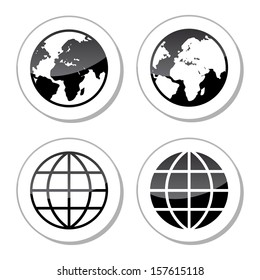 Globe Earth Icons as Labels
