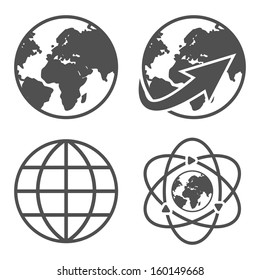 Globe earth icons set