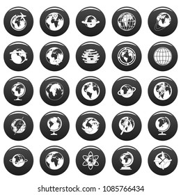Globe Earth icons set. Simple illustration of 25 Globe Earth vector icons black isolated