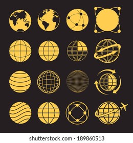Globe earth icons. Vector design