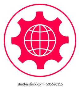 Globe of the Earth inside a gear or cog, setting parameters, Global Options icon