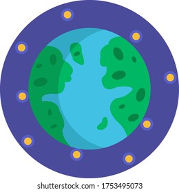 Globe earth location vector icon