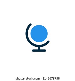 globe earth logo icon simple flat line