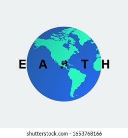 globe earth modern design isolated white background vector