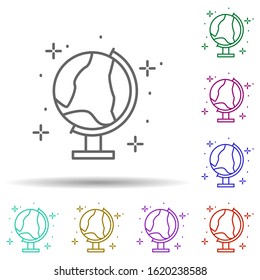 Globe, earth in multi color style icon. Simple thin line, outline vector of geography icons for ui and ux, website or mobile application