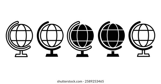 globe earth on stand school education icon vector design black white color simple illustration set