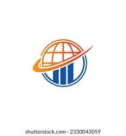 Globe earth orbit business technology logo vector image
