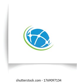 Globe earth orbit technology logo vector image