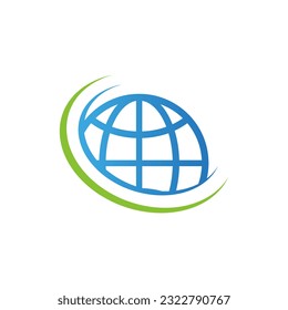 Globe earth orbit technology logo vector image
