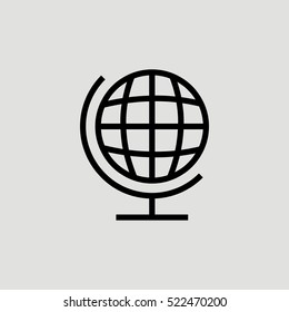 Globe Earth Outline Vector Icon