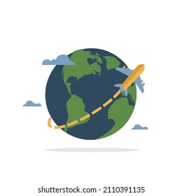 Tierra de GLobe con plano Diseño plano estilo vector moderno| Vector premium