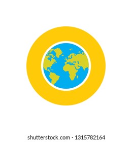 Globe earth planet - concept icon in flat graphic design style. Sign for website, mobile application, presentation, infographic. Vector illustration. 