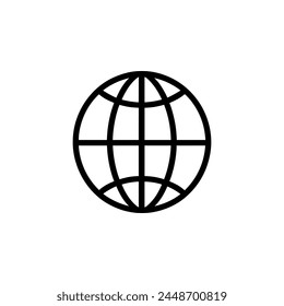 Planeta Tierra Globo. Mundo Global. Icono de Vector plano del Mapa Global de la Tierra. Símbolo sólido simple aislado sobre fondo blanco