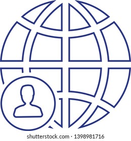 Globe and earth planet icon. Spherical rounded object. Vector