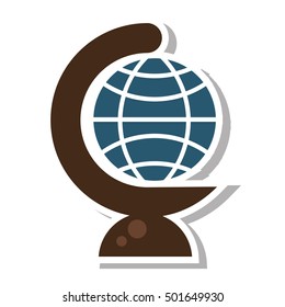 globe earth school isolated icon vector illustration design