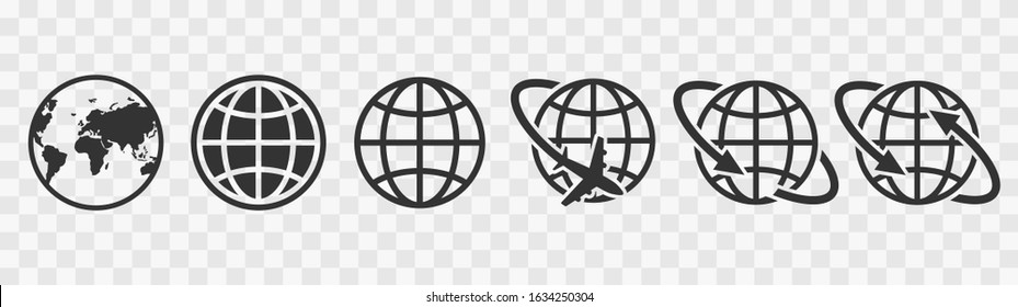 Globe earth set icon vector illustration