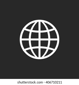 Globe Earth sign simple icon on background