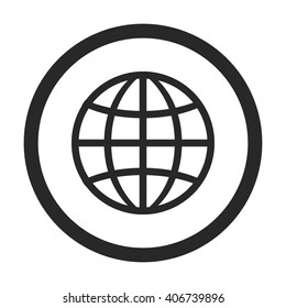 Globe Earth sign simple icon on background