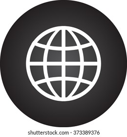 Globe Earth simple icon on round background