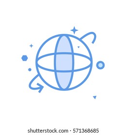 Globe earth symbol Vector Object Picture Image Graphic Glyph Outline Icon