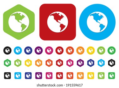 Globe earth vector icon