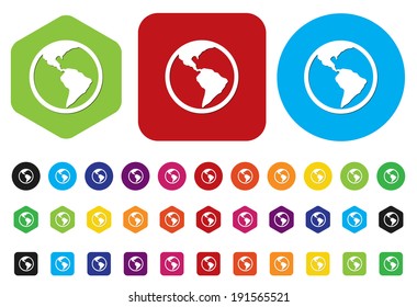 Globe earth vector icon
