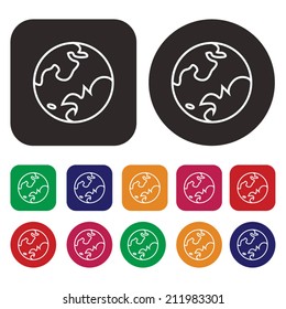 Globe earth vector icon