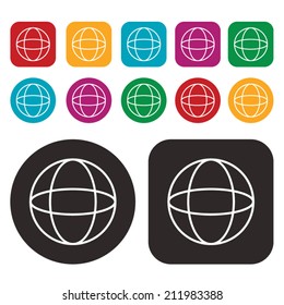 Globe earth vector icon