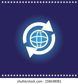 Globe earth vector icon