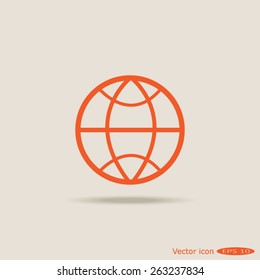 Globe earth vector icon