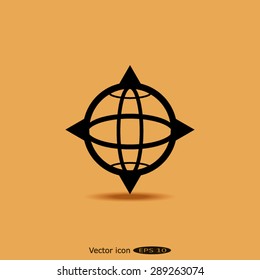 Globe earth vector icon