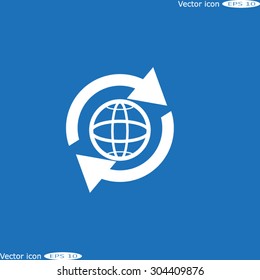 Globe earth vector icon