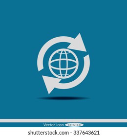 Globe earth vector icon