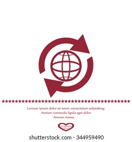 Globe earth vector icon