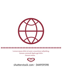 Globe earth vector icon