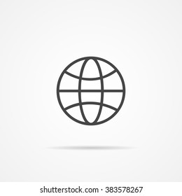 Globe earth vector icon