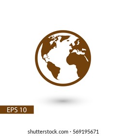 globe earth vector icon