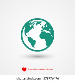 globe earth vector icon