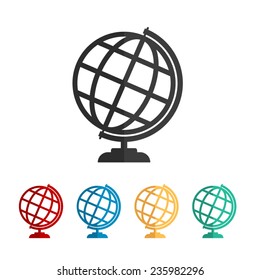Globe earth  - vector icon, flat design