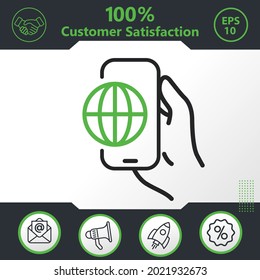 Globe, earth vector icon graphic elements for your work - Modern design