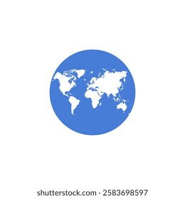 Globe earth vector icon. Illustration.
