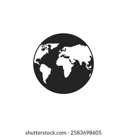 Globe earth vector icon. Illustration.