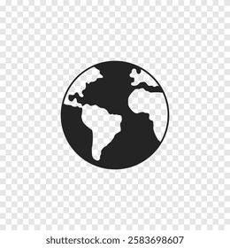 Globe earth vector icon. Illustration.