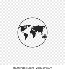 Globe earth vector icon. Illustration.